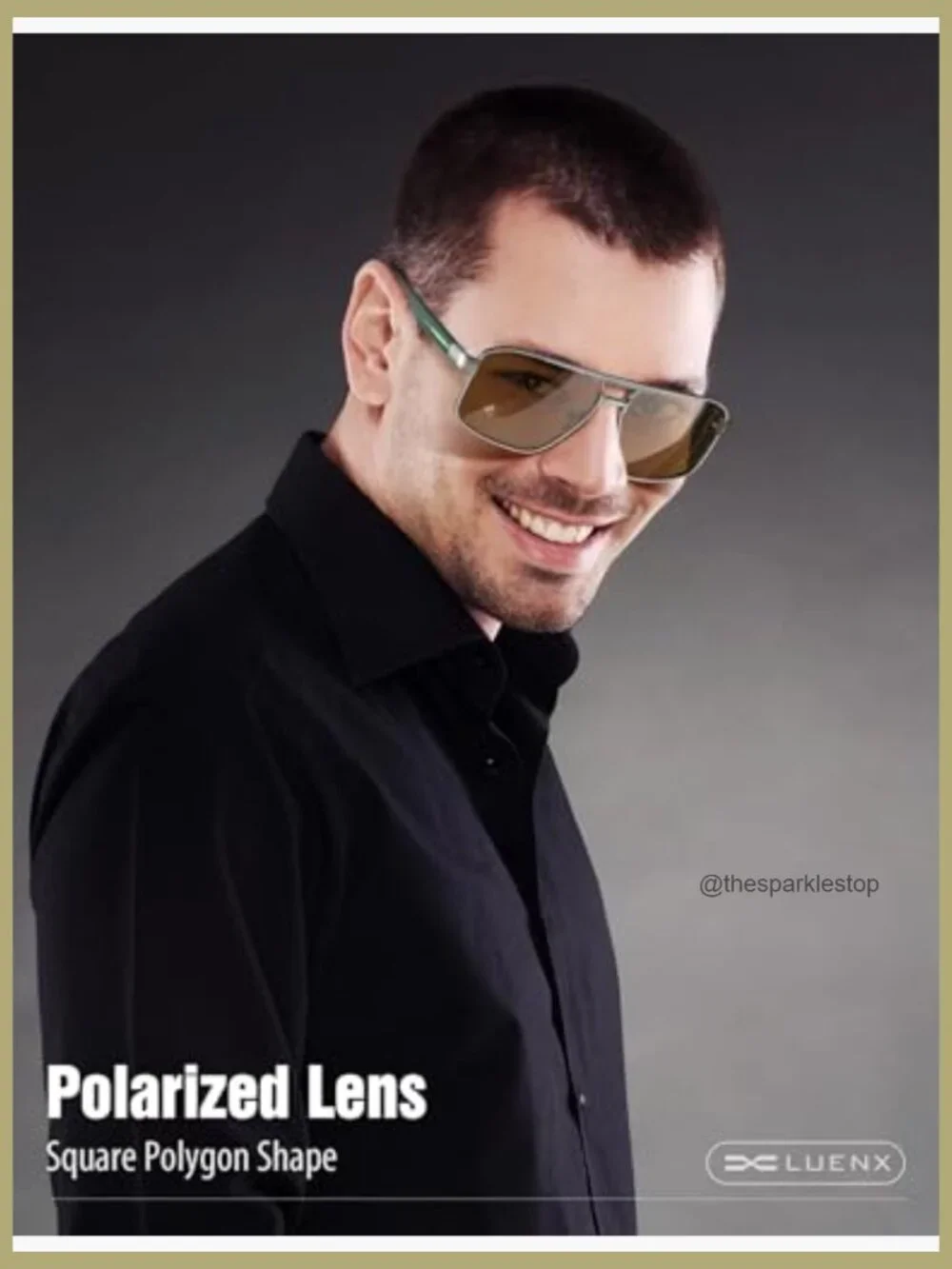 Metal Frame Polarized Sunglasses UV400 Protection Square Polygon Lens